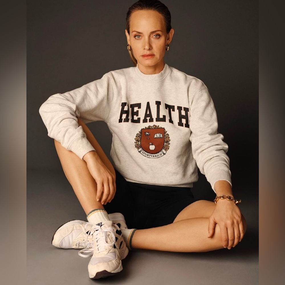Sporty & Rich Health light grey ‘Diana’ crewneck sweatshirt